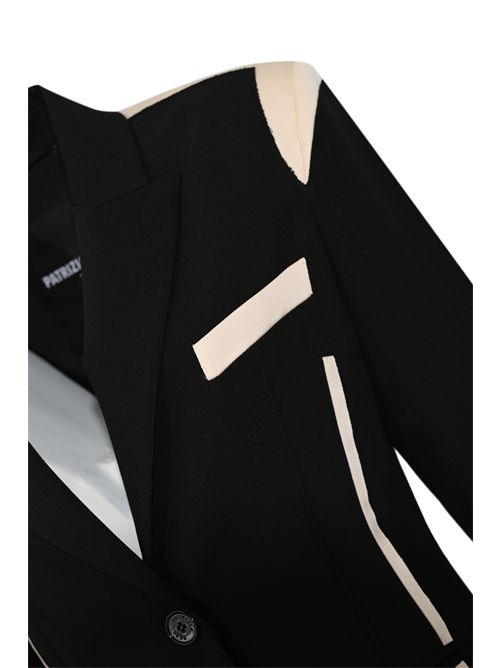 Blazer slim in gabardina di misto viscosa color block Patrizia Pepe | 8S0571 A498FG53